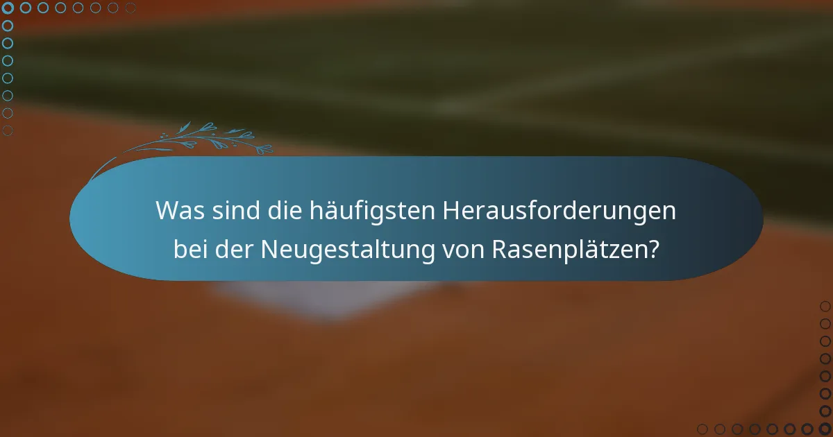 Was sind die häufigsten Herausforderungen bei der Neugestaltung von Rasenplätzen?