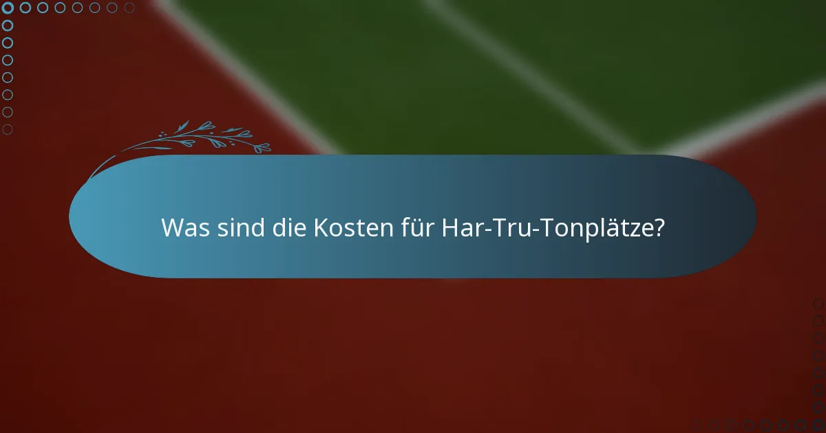 Was sind die Kosten für Har-Tru-Tonplätze?