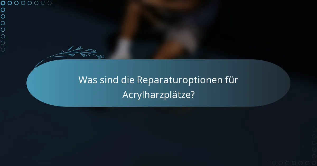 Was sind die Reparaturoptionen für Acrylharzplätze?