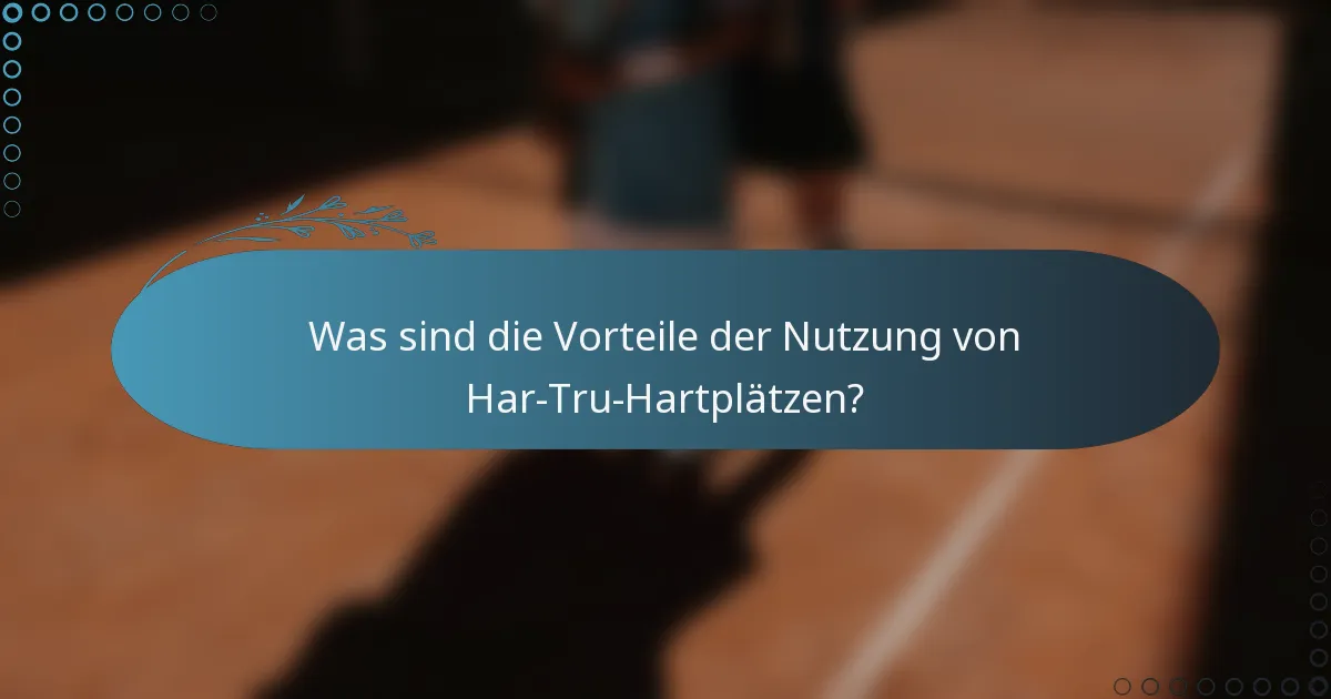 Was sind die Vorteile der Nutzung von Har-Tru-Hartplätzen?