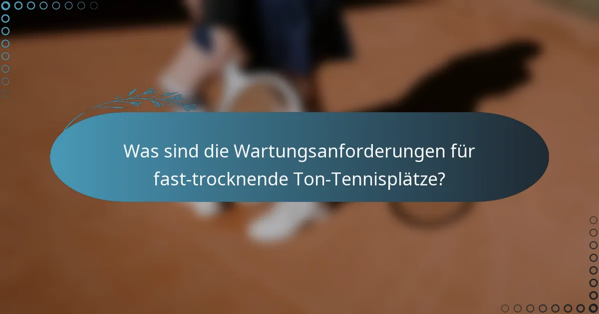 Was sind die Wartungsanforderungen für fast-trocknende Ton-Tennisplätze?