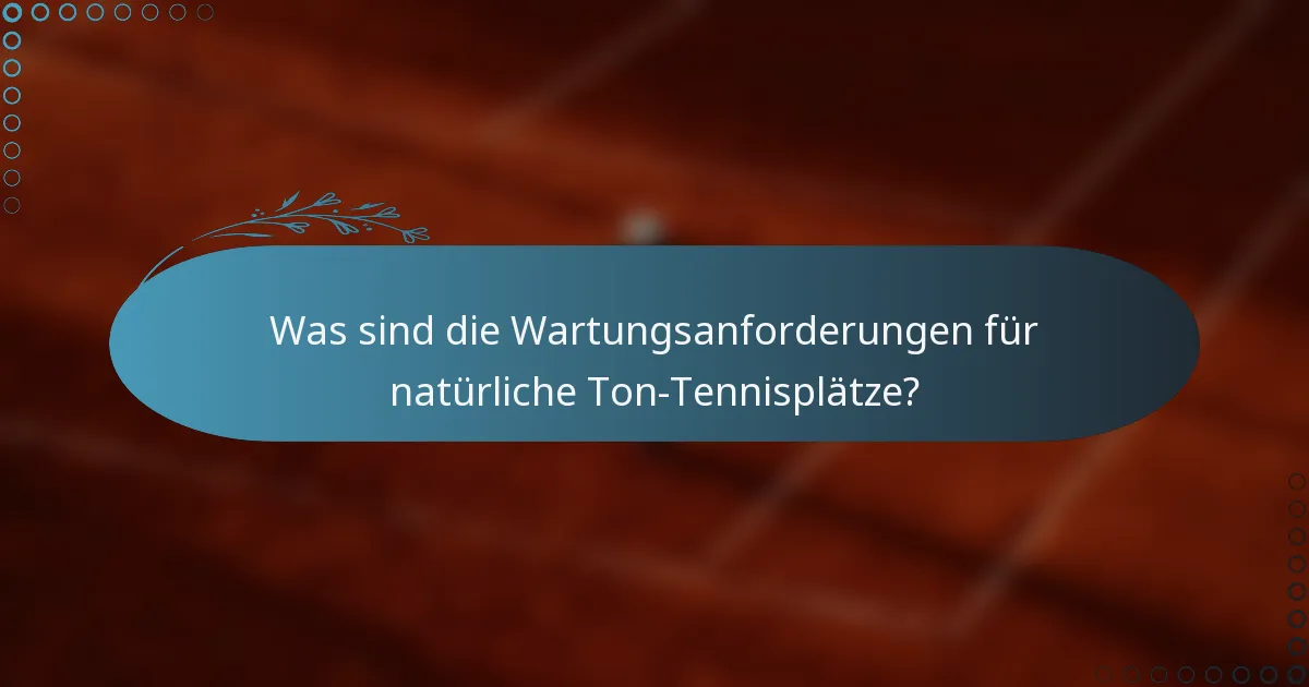 Was sind die Wartungsanforderungen für natürliche Ton-Tennisplätze?
