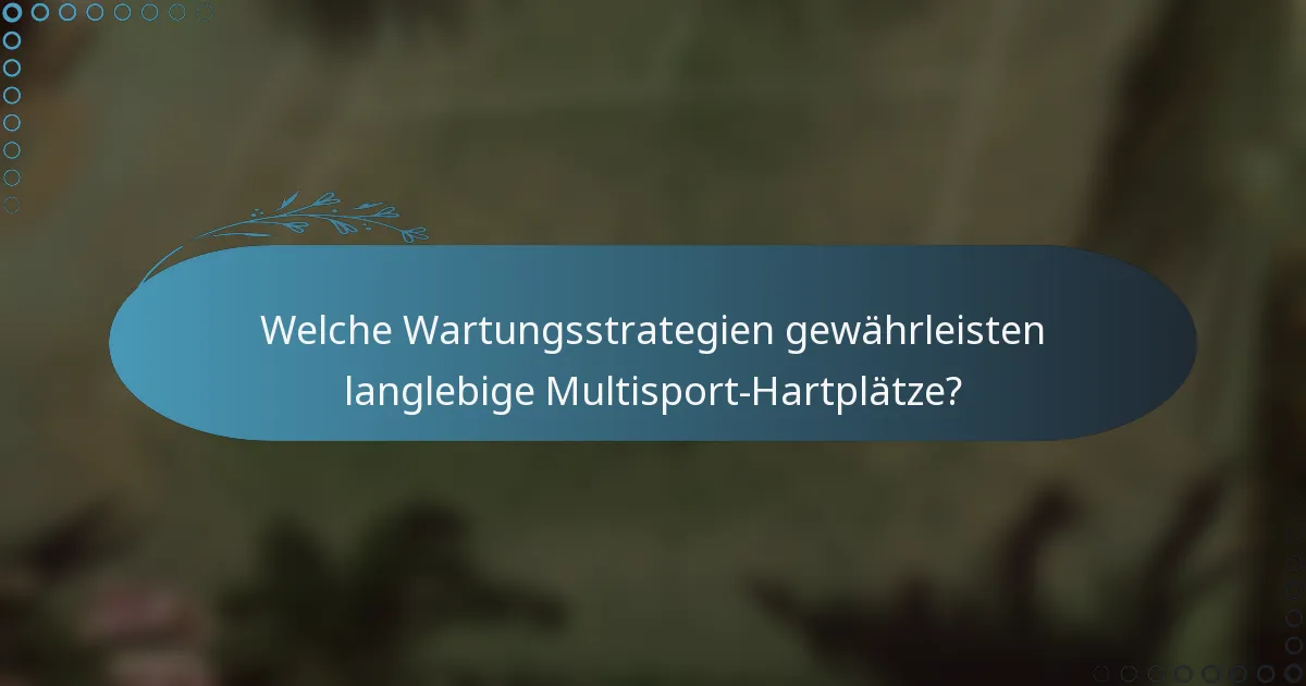 Welche Wartungsstrategien gewährleisten langlebige Multisport-Hartplätze?