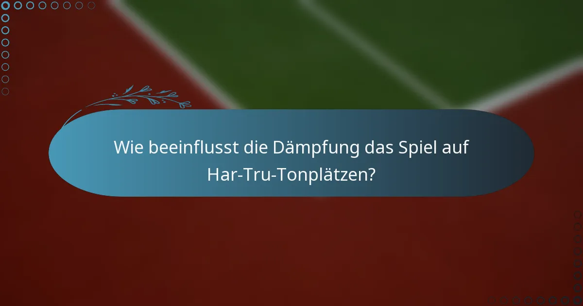 Wie beeinflusst die Dämpfung das Spiel auf Har-Tru-Tonplätzen?