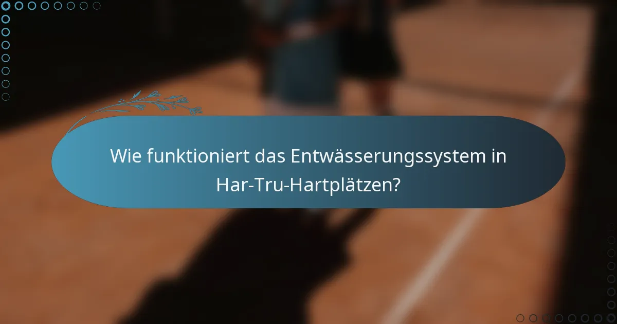 Wie funktioniert das Entwässerungssystem in Har-Tru-Hartplätzen?