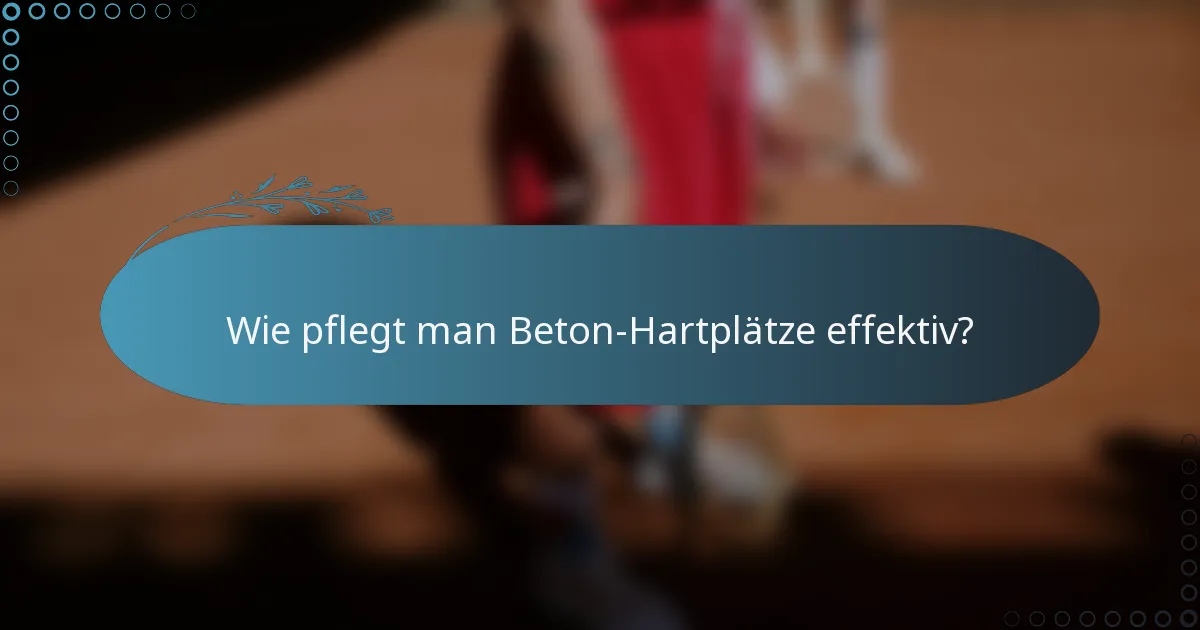 Wie pflegt man Beton-Hartplätze effektiv?