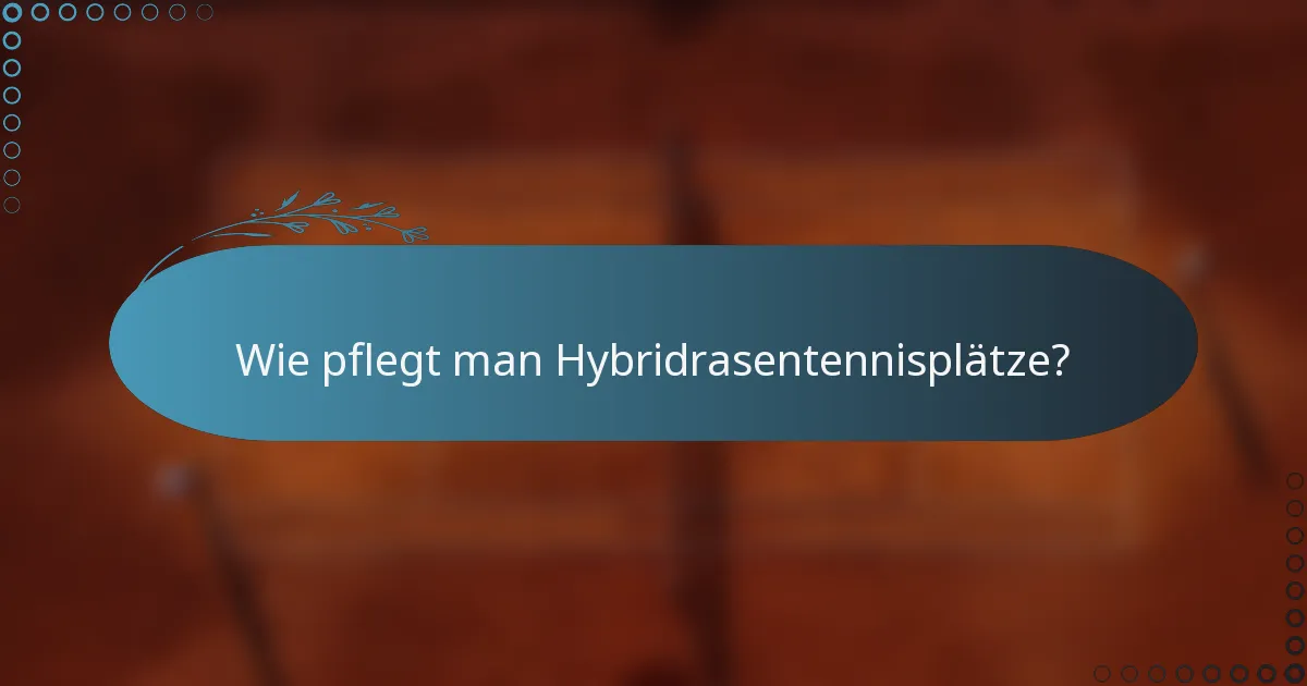 Wie pflegt man Hybridrasentennisplätze?